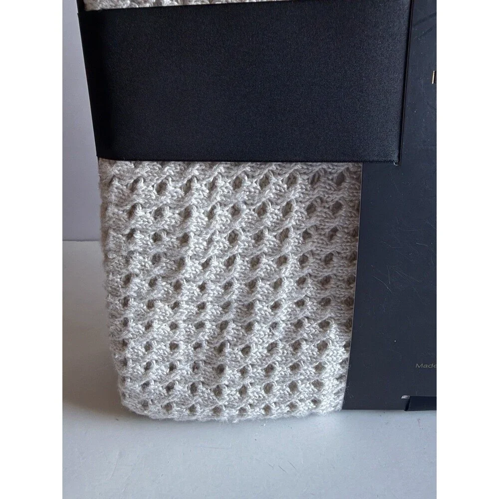 Donna Karan Open Knit Weave Throw Blanket in Natural Whisper 50x70